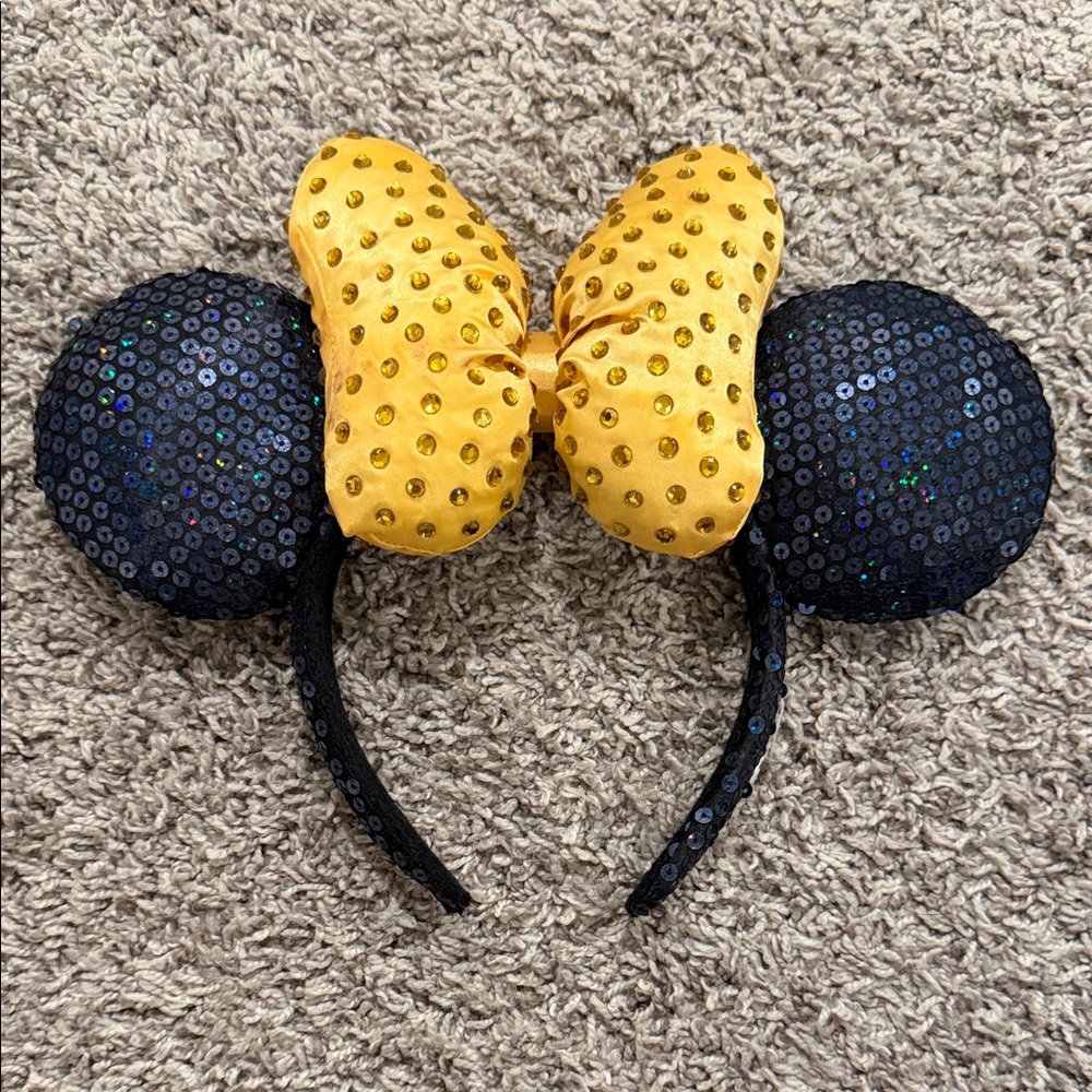 Disney Black and Yellow Sequin Minnie Mouse Ears